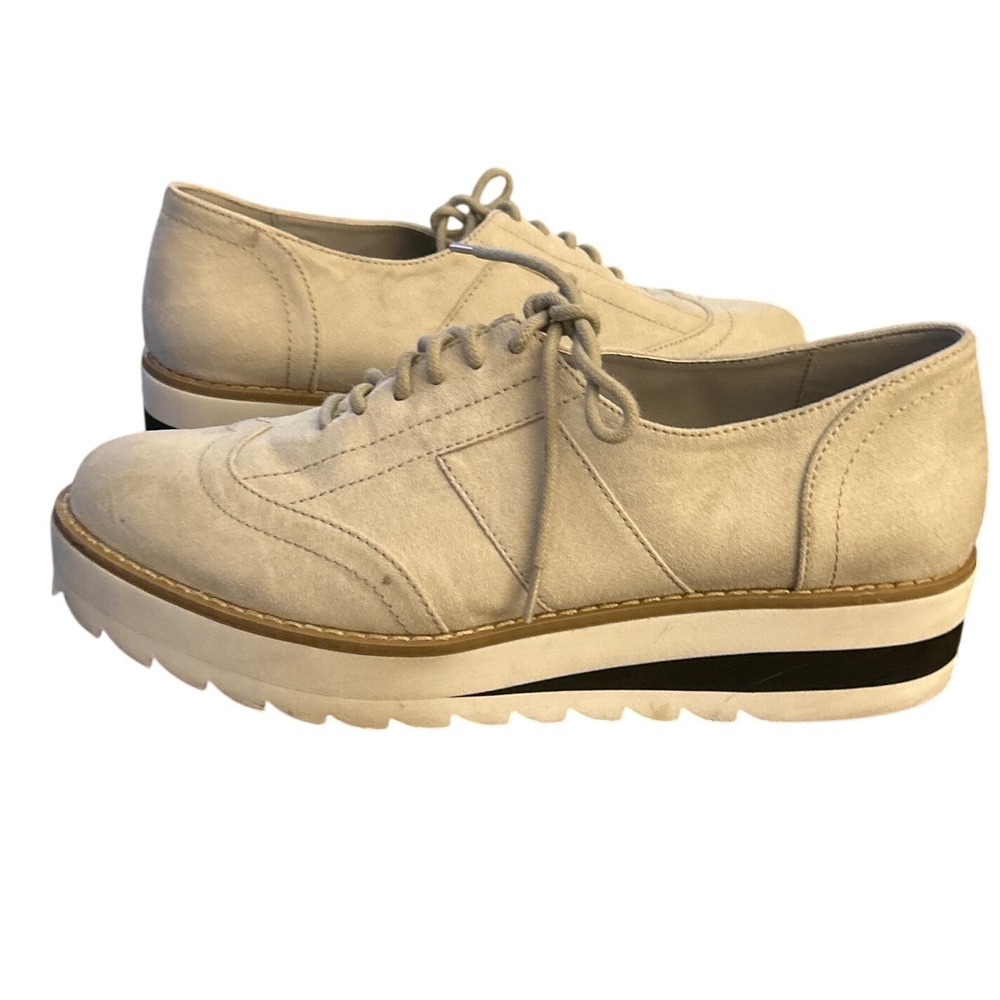Madden Girl Andria Platform Oxfords Gray Wingtip Flatform Shoes Size 10M